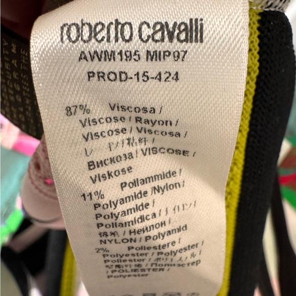 Roberto Cavalli Printed Scoop Neck Long Sleeve Mini Dress Size 44/ Size 8 - Picture 15 of 16